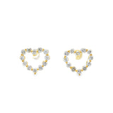 Open Heart Diamond Earrings YG