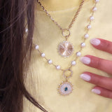 Baguette Spike Fluted Round Charm