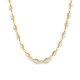 Lab Oval & Chain Necklace