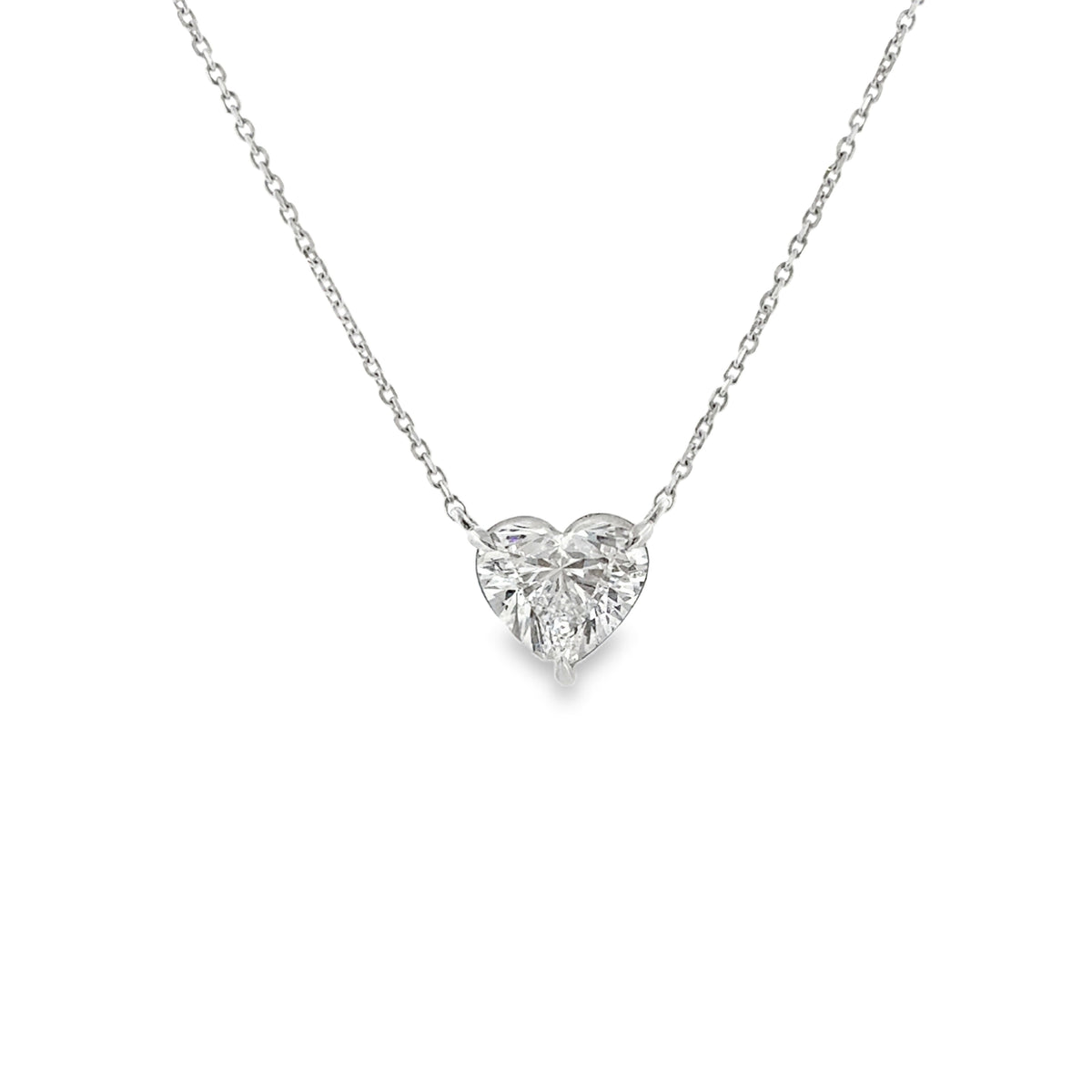 Lab Heart Diamond Solitaire Necklace