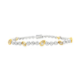 Bezel Tennis Bracelet With Yellow Diamond Pears