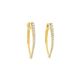 Graduated Diamond V Hoops YG
