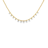 Ball Chain Hanging Diamond Necklace
