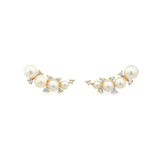Large Pearl Crawler Earrings