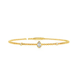 Bezel Pear Flexi Bangle