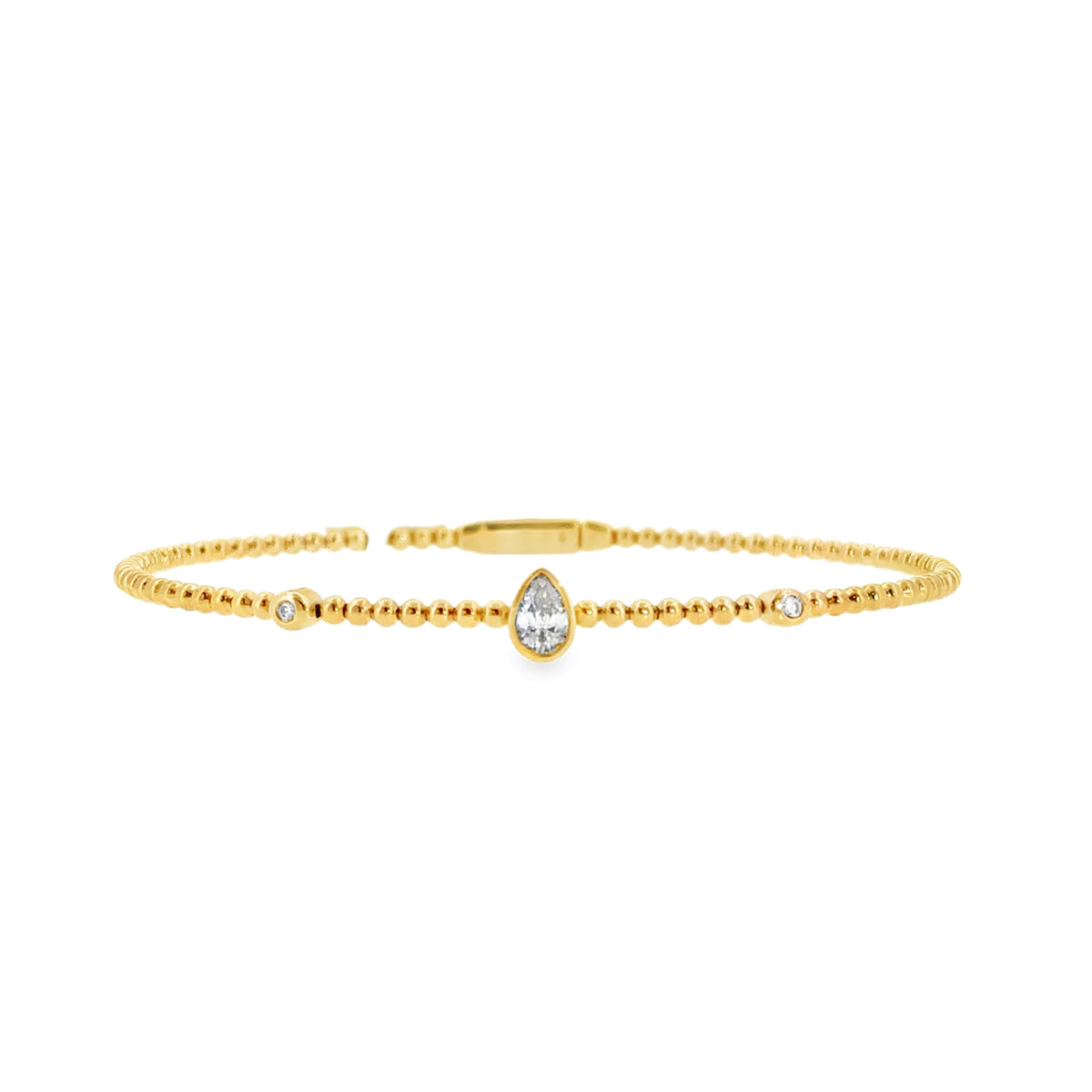 Bezel Pear Flexi Bangle