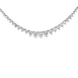 Three Prong Graduated Diamond Tennis Necklace- 7.50 ct
