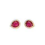 Ruby Pear Studs