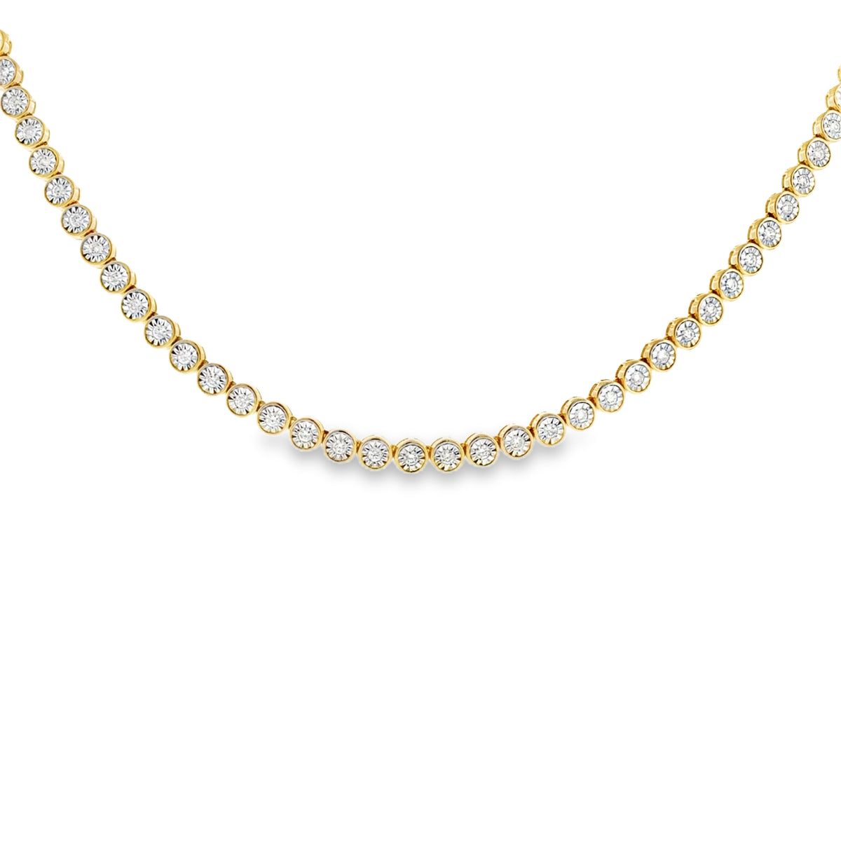 Illusion Bezel Tennis Necklace