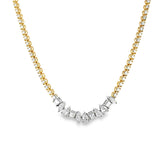 Buttercup Tennis Necklace YG With Mixed Shaped Diamonds