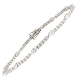 Skinny Tennis Bracelet With Diamond Pears