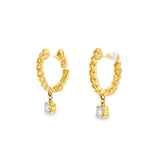Mini Chain Hoop With Hanging Diamond