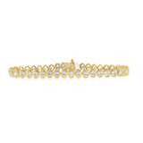 Lab Bezel Oval Diamond Tennis Bracelet