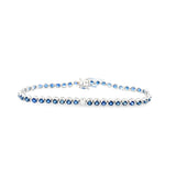 Sapphire & Round Diamond Tennis Bracelet