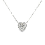 Heart Cluster Solitaire Necklace