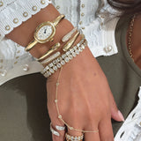 Chunky Gold and Diamond Bangle