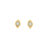 Gold & Pear Diamond Huggies