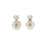 Lab Oval Diamond With Large Pearl