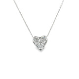 Heart Cluster Solitaire Necklace