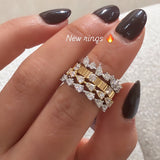 Fluted Gold & Diamond Ring