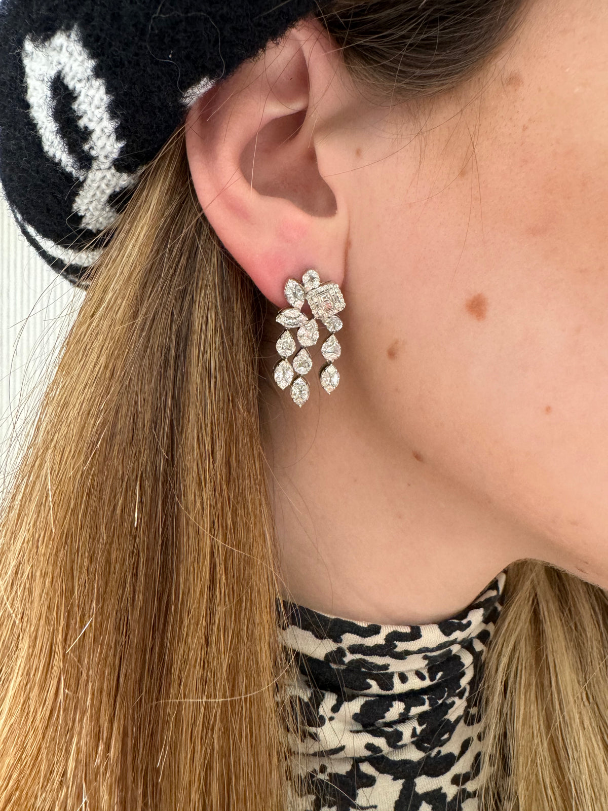 Mixed Shape Chandelier Earrings