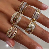 Stacked Gold & Diamond Ring