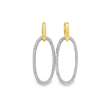 Two Tone Diamond Loop Earrings