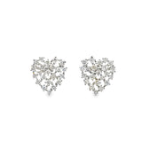 Scattered Diamond Heart Studs- WG