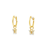 Mini Gold Hoop With Hanging Butterfly