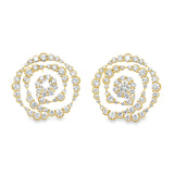 Diamond Cloud Spiral Earrings