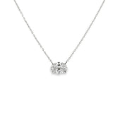 Lab Oval Solitaire Necklace