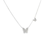 Pave Butterflies Necklace WG