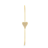 Pave Heart Dainty Bracelet