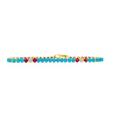 Turquoise & Ruby Bracelet