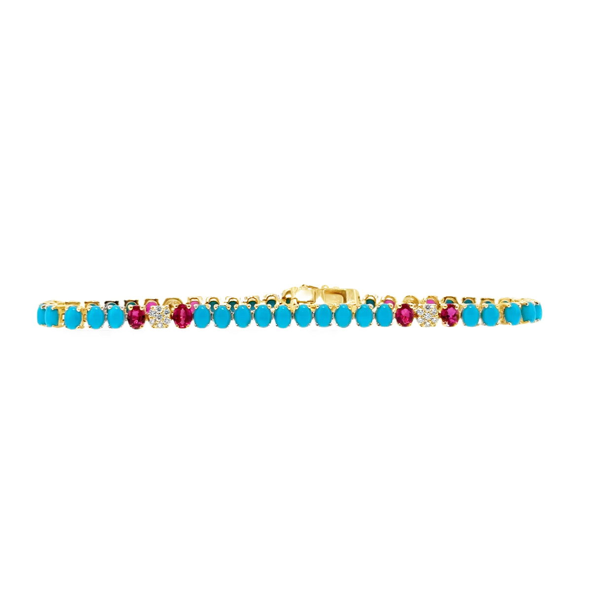 Turquoise & Ruby Bracelet