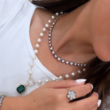 Black Rhodium Round Diamond Tennis Necklace