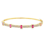 Diamond Bangle with Rubies