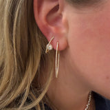 Pointed Diamond Hoops YG