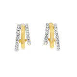 Diamond & Gold Cage Huggies