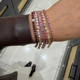 Pink Sapphire Emerald Cut Tennis Bracelet
