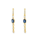 Blue Sapphire Strand Huggies