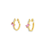 Pink Sapphire Mini Huggies