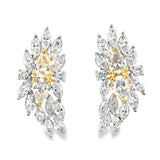 White & Yellow Diamond Statement Earrings