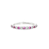 Diamond & Pink Sapphire Stacking Band