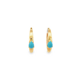 Gold Hoops With Turquoise Center