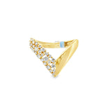 V Ring in Gold and Diamonds