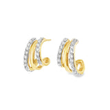 Diamond & Gold Cage Huggies