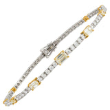 Tennis Bracelet with Yellow Emerald Cut Diamonds