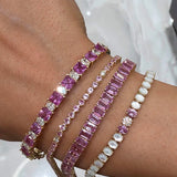 Pink Sapphire Tennis Bracelet