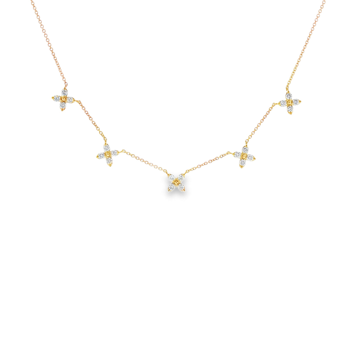 Diamond Flower Dainty Necklace